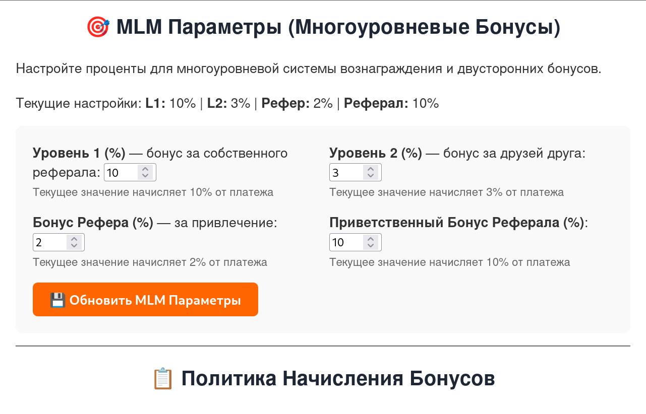 Многоуровневые бонусы